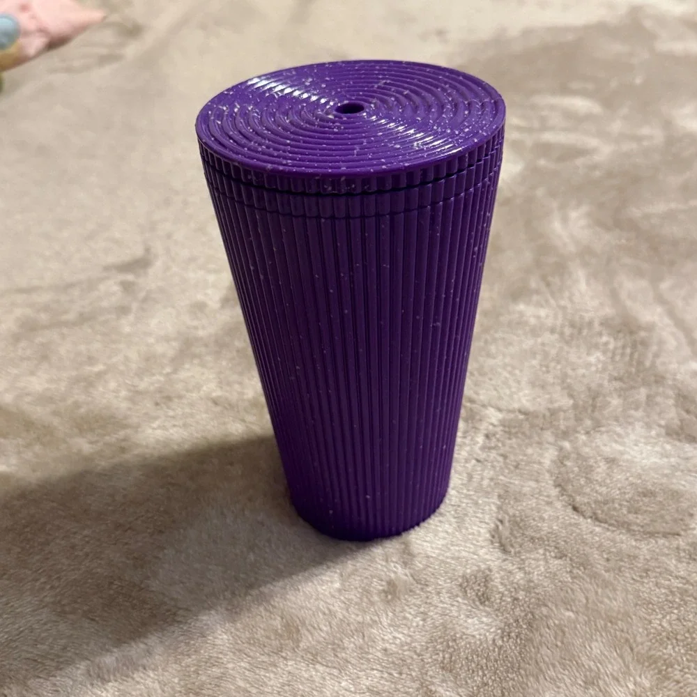 Starbucks Purple Pleated Speckled Cold Cup Tumbler 16oz